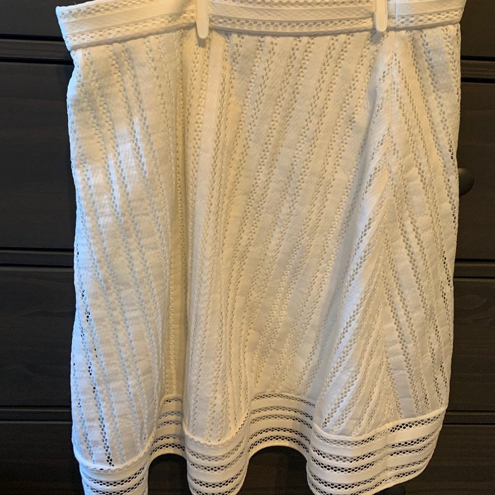 JCrew White Eyelet Lace Skirt